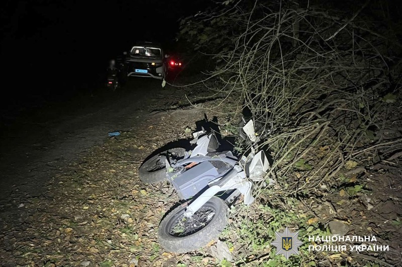 На Полтавщині електромотоцикл зіткнувся з деревом: поліція з’ясовує обставини події