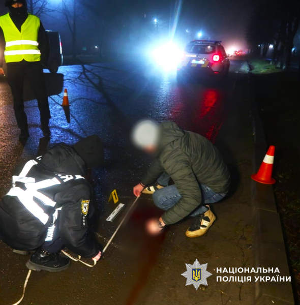 Поліцейські працюють на місці дорожньо-транспортної пригоди