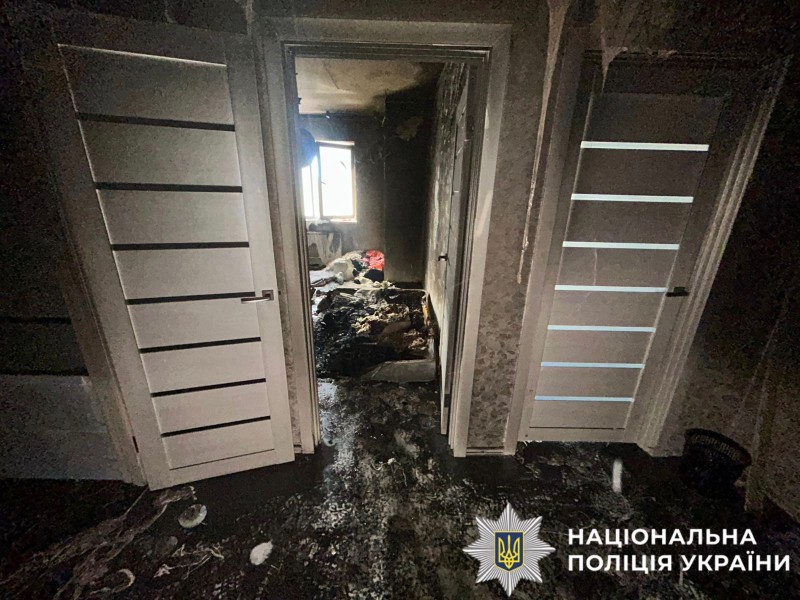 На фотографії зображено місце події - пожежі, в якій загинув чоловік на Бучанщині.