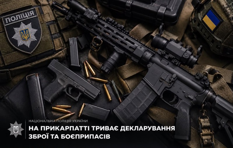 Задекларуй зброю — дій відповідально: поліція Прикарпаття нагадує про встановлений порядок