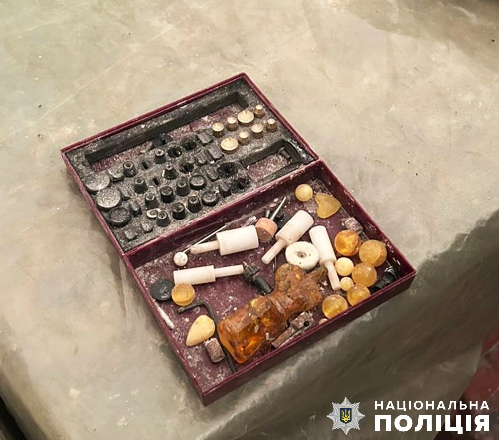 незаконно вимивали бурштин з надр: на житомирщині поліція викрила групу з п’ятьох спільників