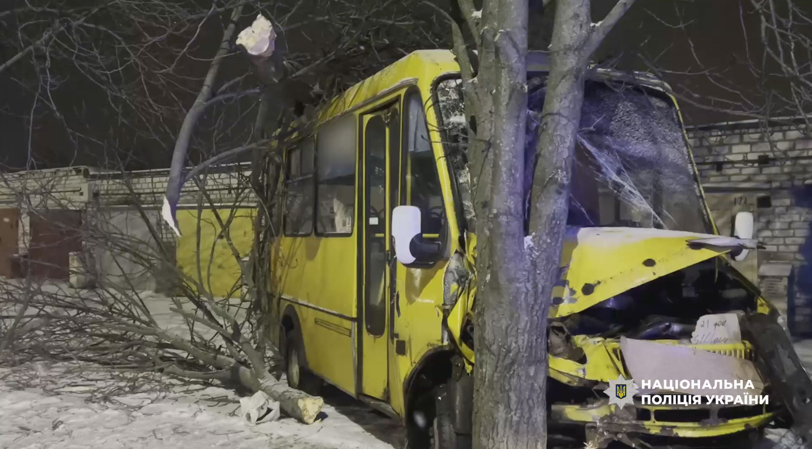 маршрутка врізалась у дерево