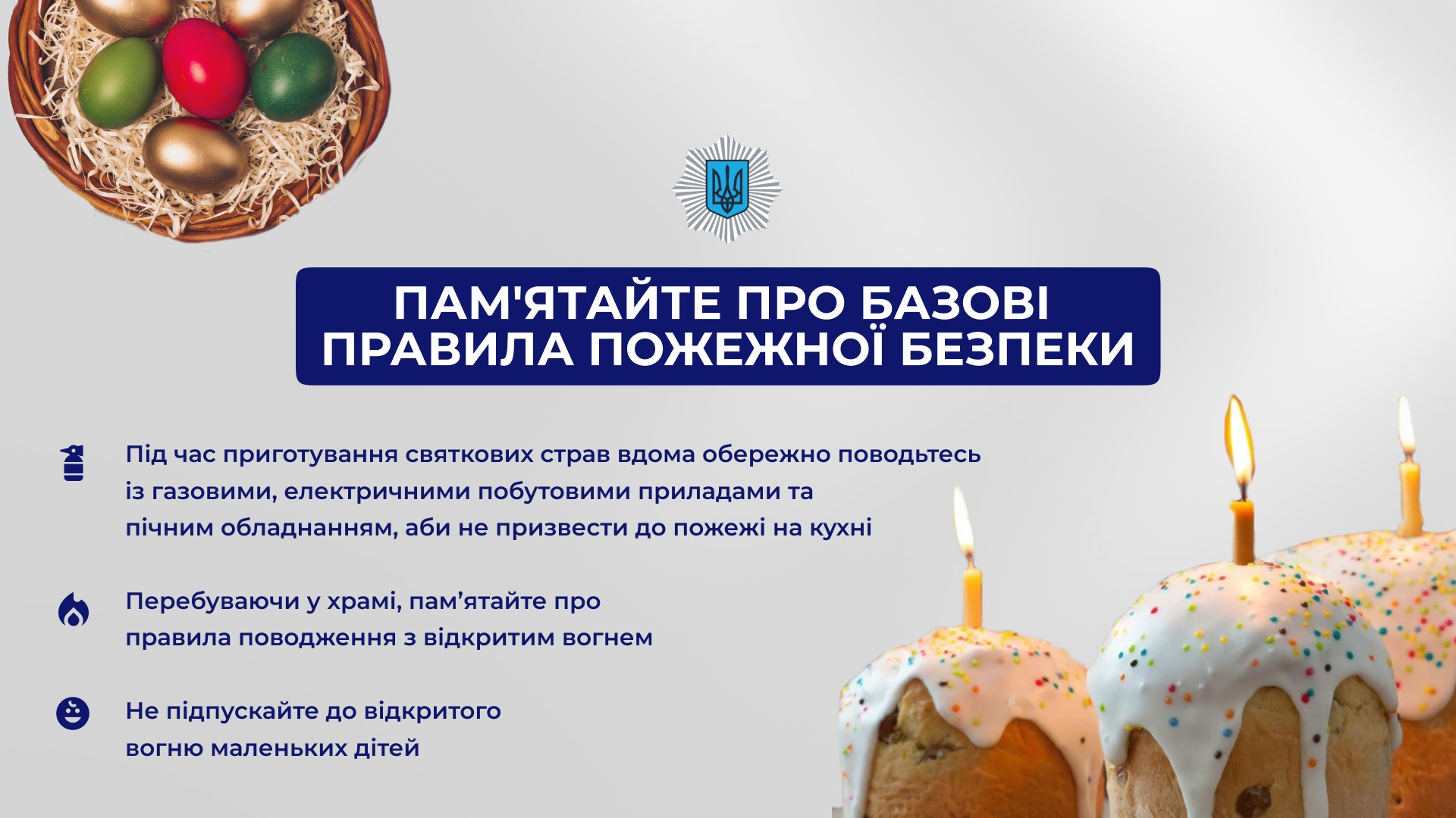 пам'ятайте про правила безпеки у великодні дні