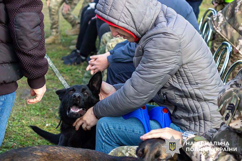 У Хмельницькому відомчі психологи організували сеанс каністерапії для поранених правоохоронців