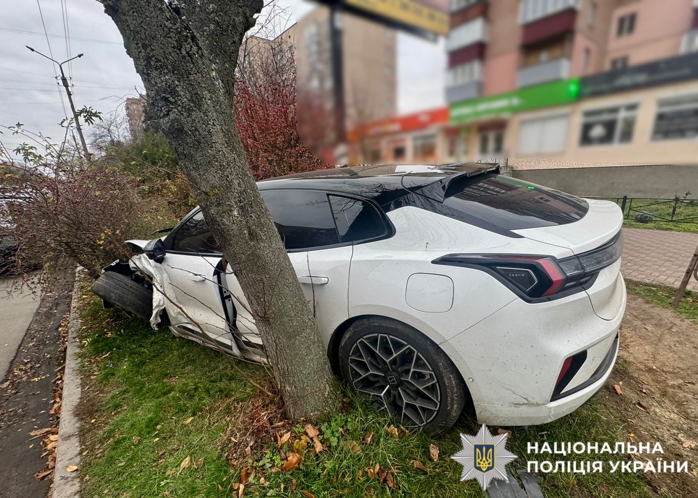 На фото пошкоджений автомобль - учасник ДТП.