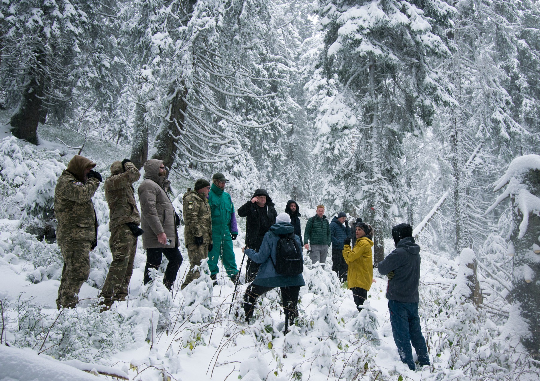 учасники під час подорожі у Карпати