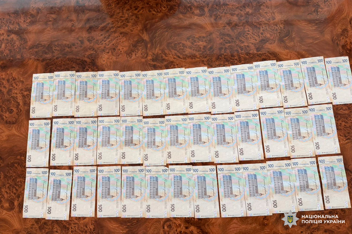 Ряди банкнот номіналом 500 рублів, розкладені на столі.