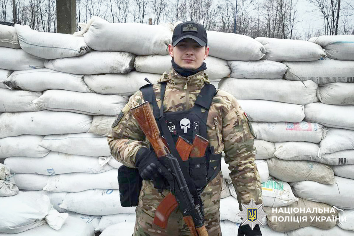 Боєць батальйону Нацполіції «Миротворець» Юрій Мельник