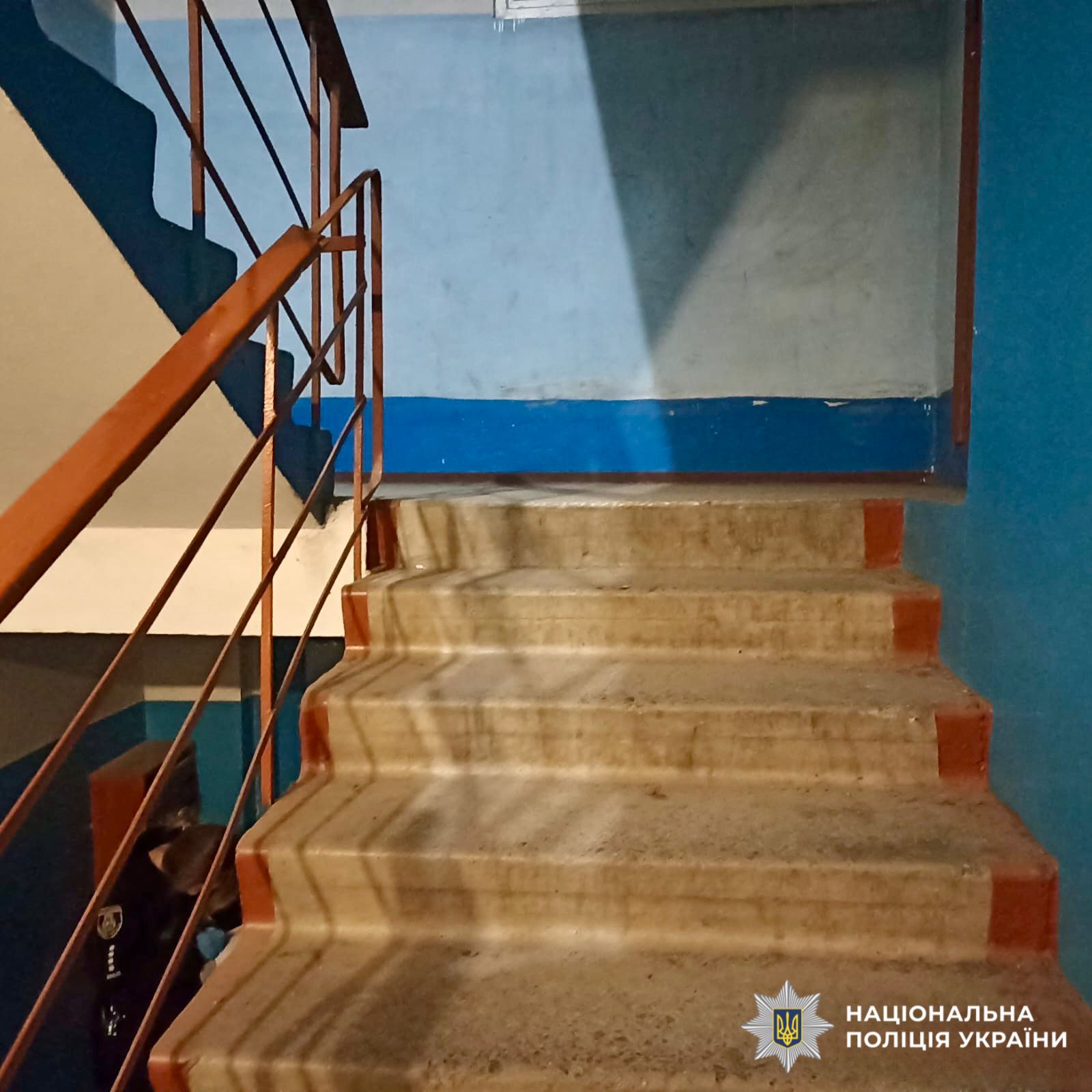 На фотографії зображено місце події, де відбулося нанесення ножового поранення потерпілому.