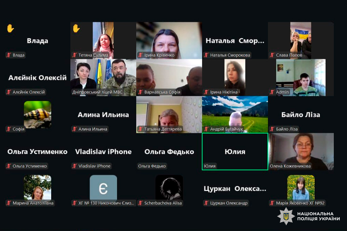 Скріншот онлайн‑зустрічі на платформі відеоконференцій.