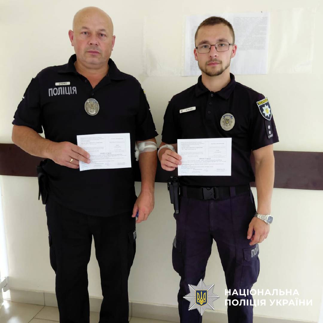 Поліцейські Богодухівщини долучилися до благодійної акції зі здачі крові