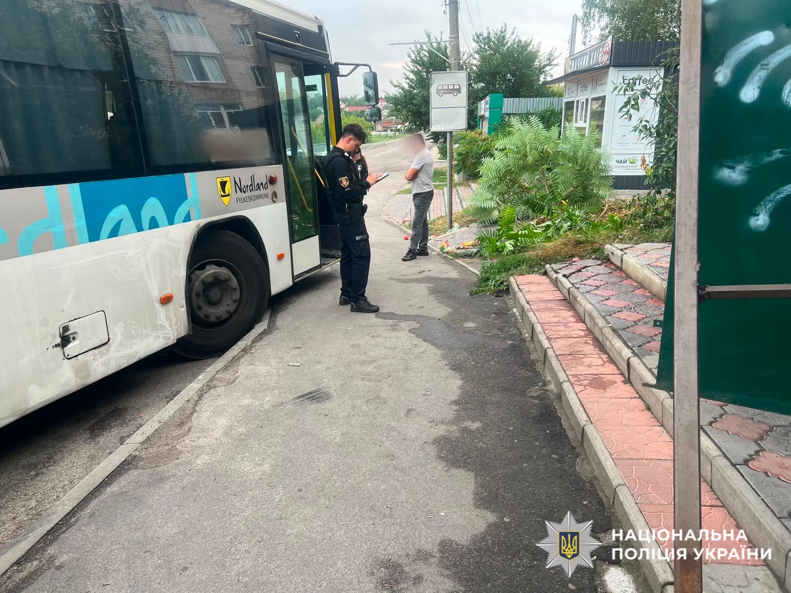 На фотографії зображено місце ДТП на Білоцерківщині, у якій постраждала жінка.