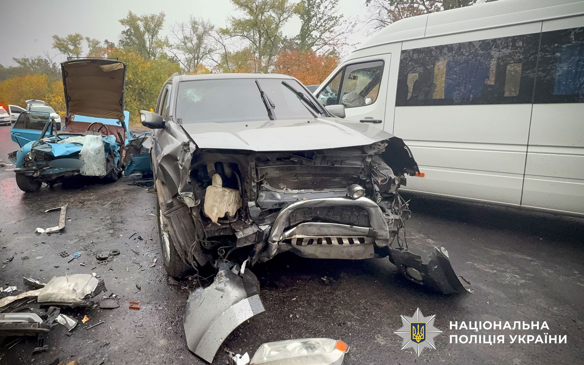 Місце скоєння ДТП у Кременчуцькому районі