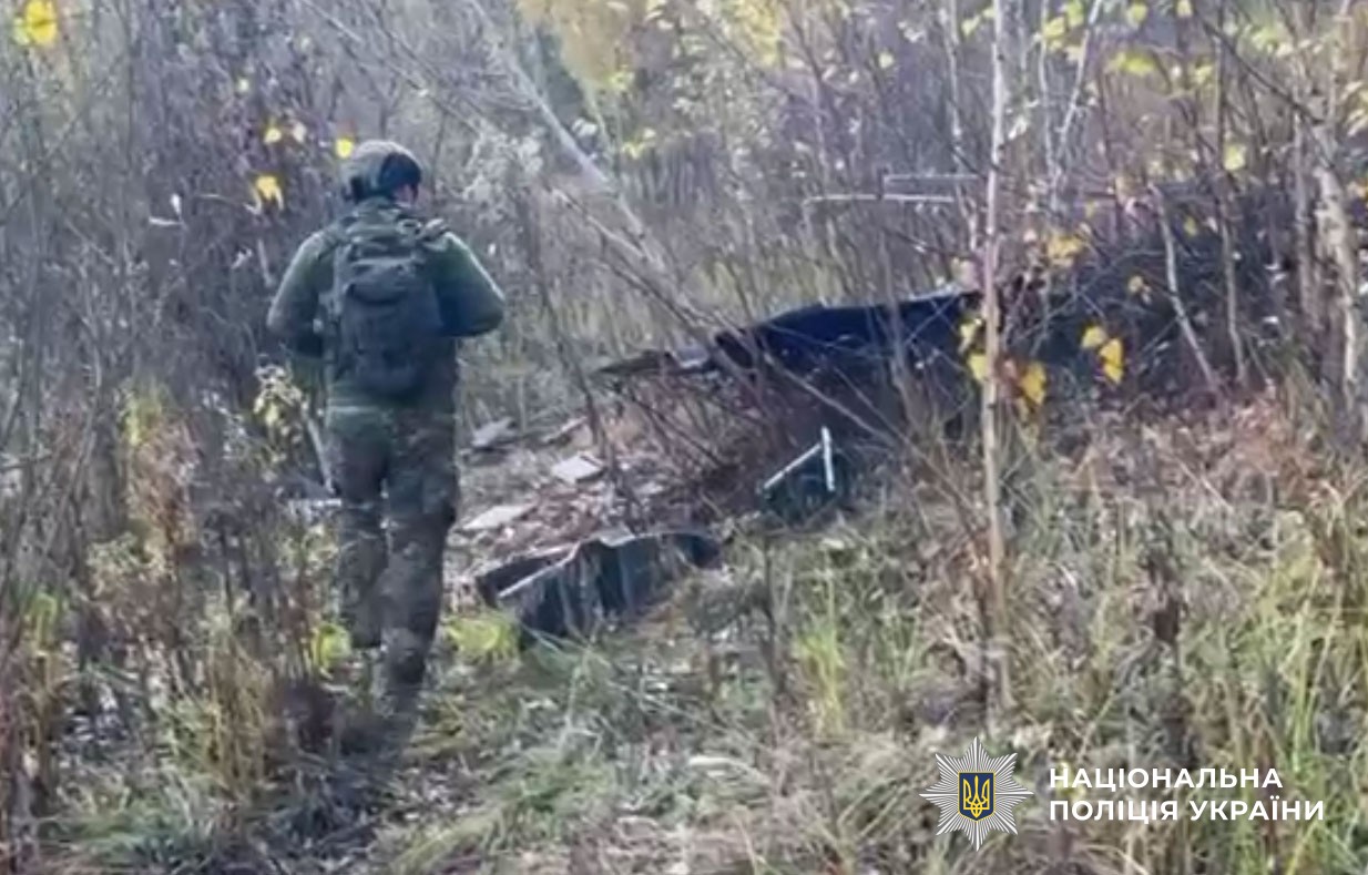 Поліцейський вибухотехнік працює на місці прильоту БпЛА