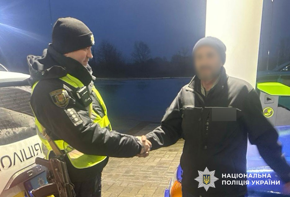 водій дякує поліцейському