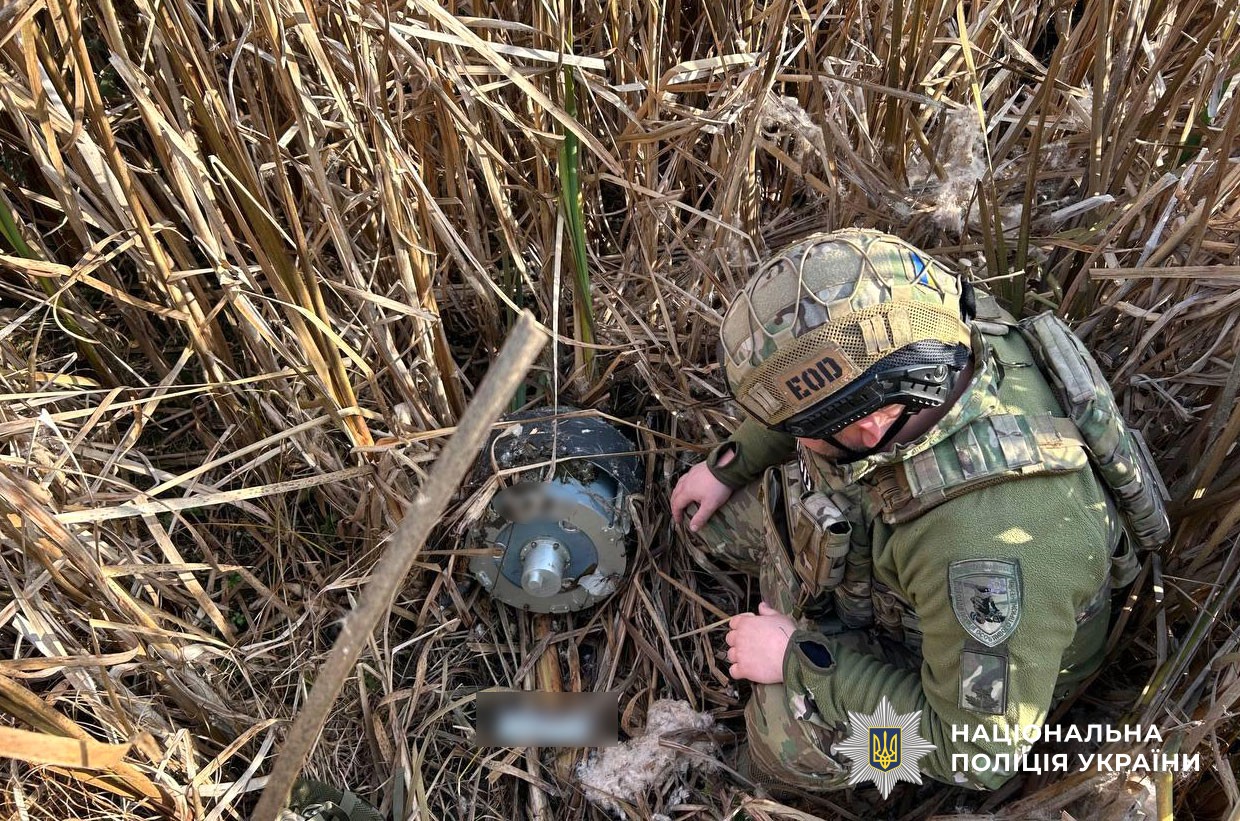 Поліцейський вибухотехнік працює на місці прильоту БпЛА