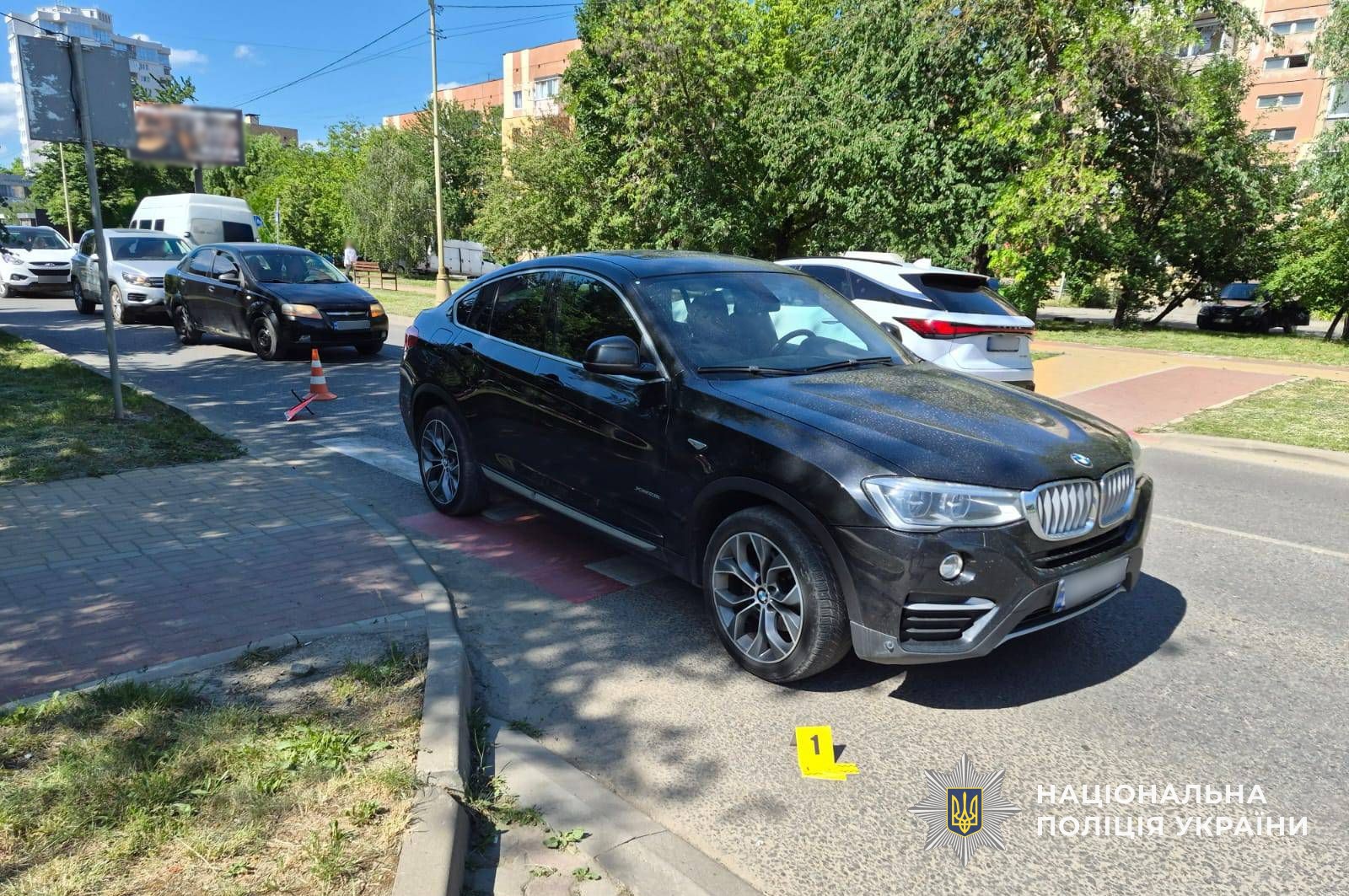 Автомобіль на місці ДТП в Ужгороді