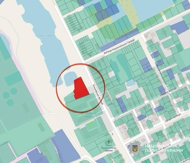 Скріншот земельної ділянки з публічної кадастрової карти