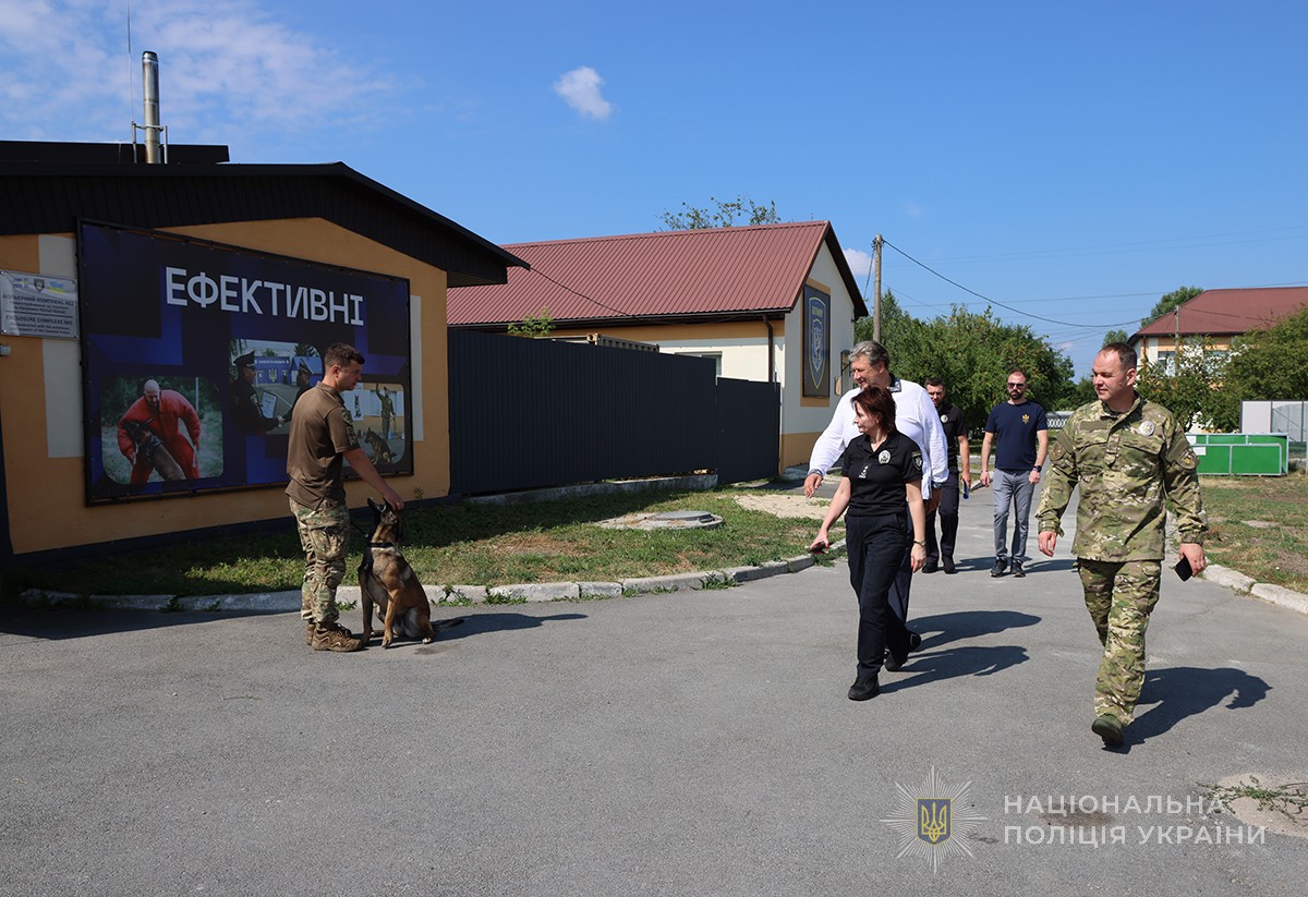 гості ідуть по території циклу кінології