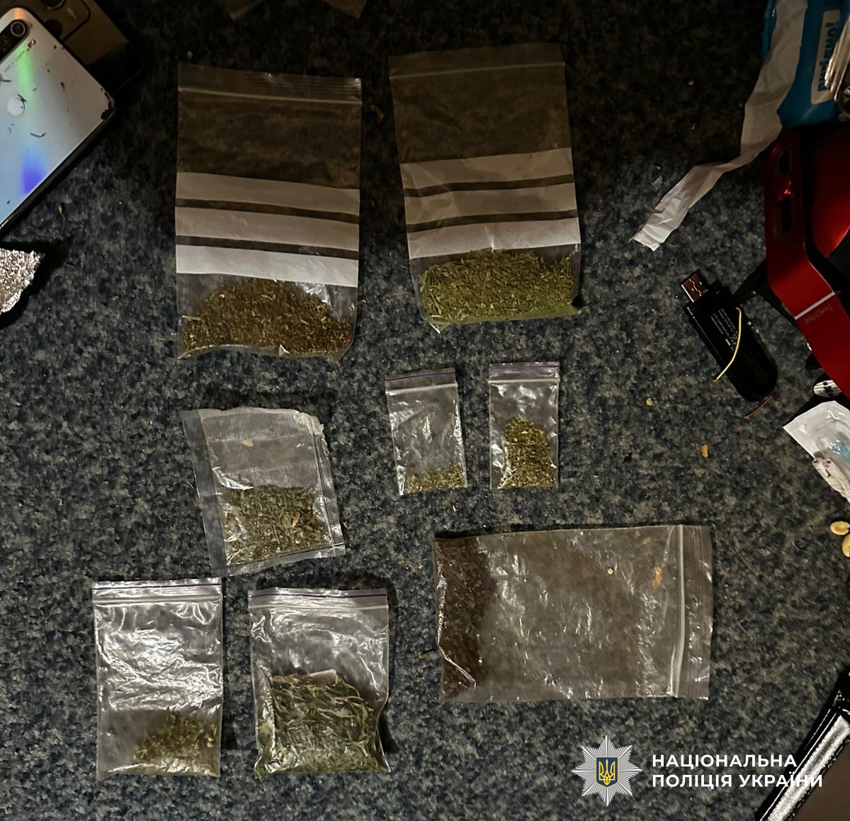 зіп-пакети із наркотичною речовиною