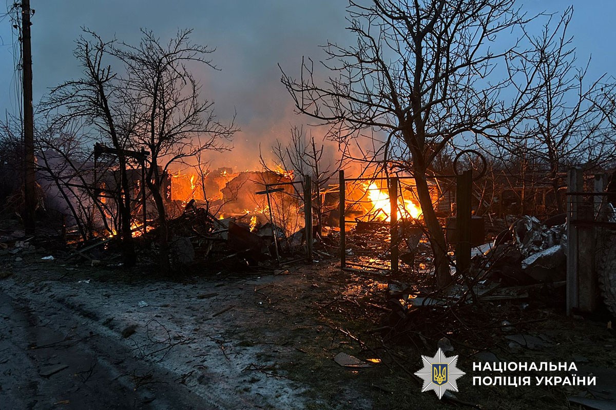 Пожежа після обстрілу