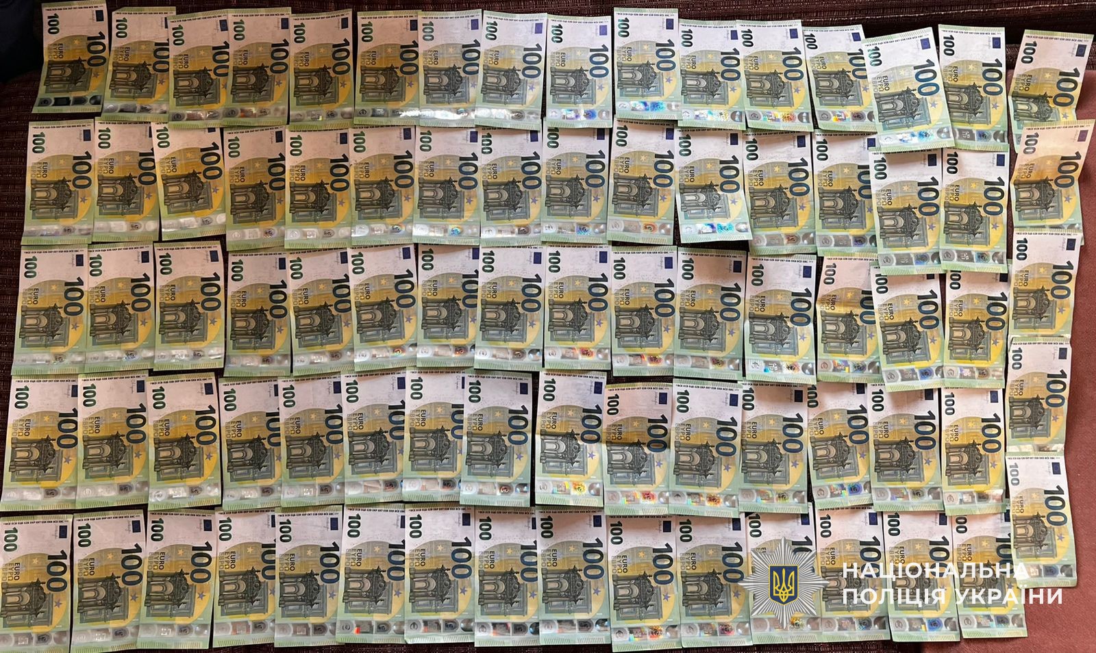 Вилучена у фігурантів готівка - розкладені купюри по 100 євро